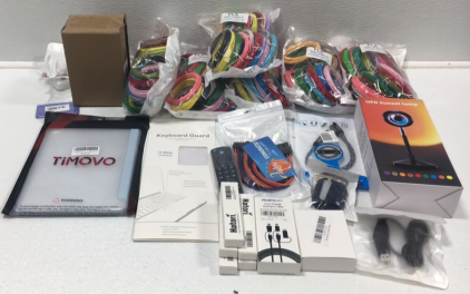 (5)3D Printer Filament (1) UFO SunSet Lamp, Flashlights, And More