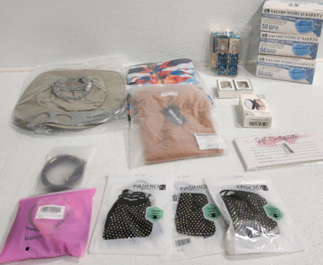 Hat, Women's Shirt (Size M), Women's Sweater( Size M), Face Masks, (4) Scar Cream, Fake Hair And More