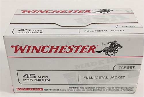 (1) Box Of (100) Winchester .45 Auto Ammunition