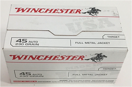 (1) Box Of (100) Winchester .45 Auto Ammunition