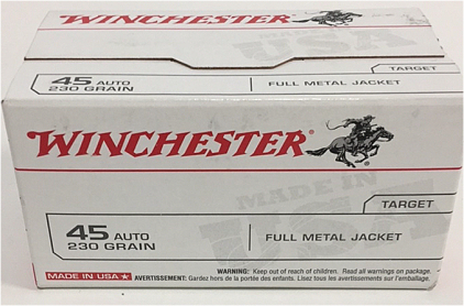 (1) Box Of (100) Winchester .45 Auto Ammunition