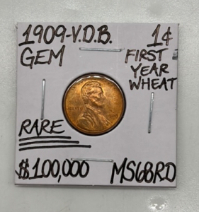 1909 V.D.B. MS68RD Rare 1st Year Gem Wheat Penny