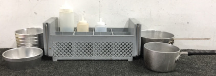 Cambro Faltware Basket, (2) pots and Condiment Containers