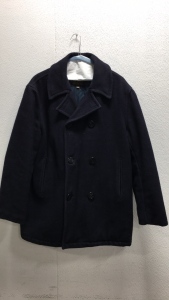 Mens Large Navy Blue Peacoat