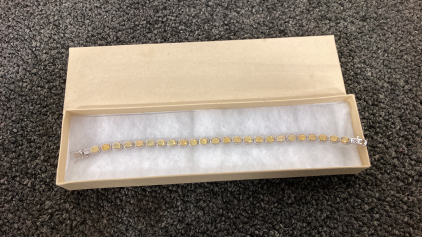 Sterling Silver & 5.5 cts Ethiopian Opal Tennis Bracelet