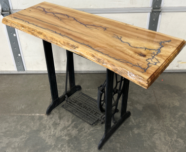 Elegant Custom-Made Table with Antique Sewing Machine Base 42”x 16” 30”