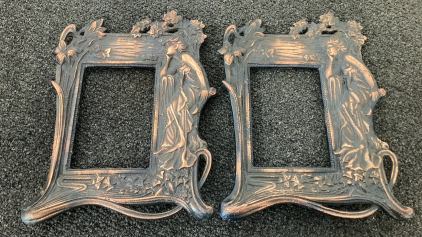 (2) Vintage Cast Iron Decorative Frames