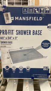 Shower Base (48”) x (34”) x (3”)