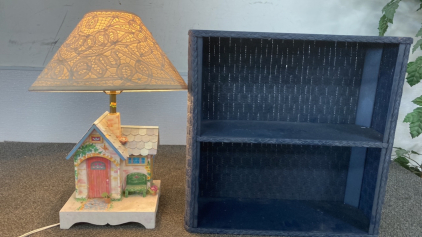 Small Cabinet And House Wooden Lamp