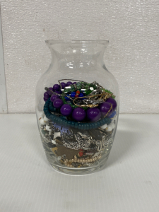 Jar of Assortwd Costume Jewelry