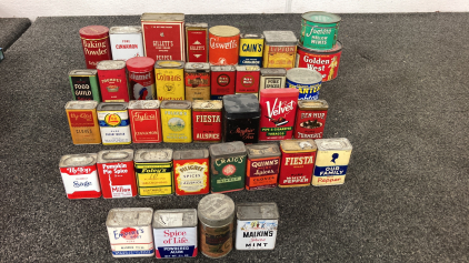 Assorted Vintage Spice Tins- Empty