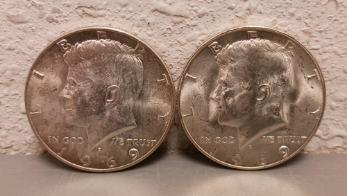 (2) 1969 Silver Half Dollars - Verified Authentic