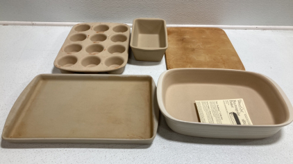 (5) Various Pampered Chef Stone Bakeware