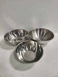 (3) Large Stainless Steel Mixing Bowls
