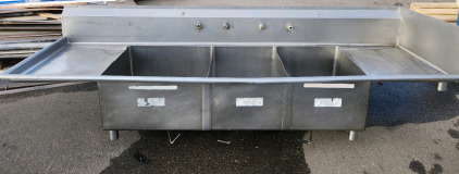 Stainless Steal 3 Station Commerical Sink