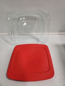 Pyrex Dish With Lid, (2) Glass Cups, Knifes & Other Kitchen Untensils