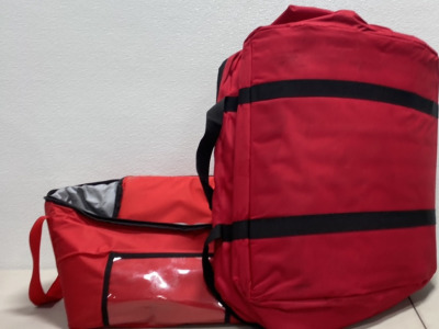 (2) Large Red Delivery Bags