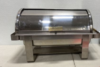A large Metal Buffet Serving Dish