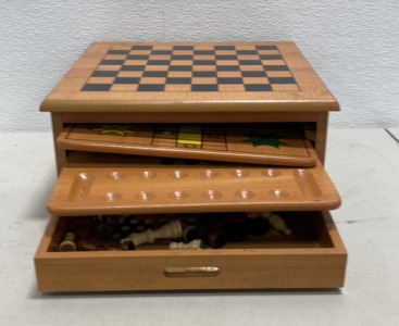 (1) Wooden Multi Game Chess Board