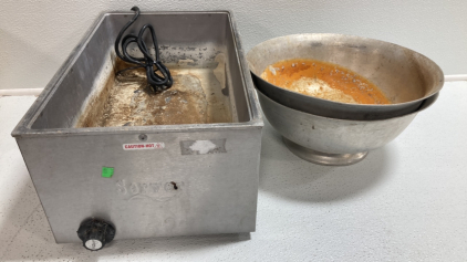 Food Warmer Base, (2) Stainless Steel Bowls