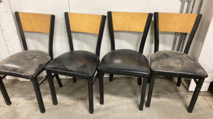 (4) Padded Metal Frame/Wood Back Chairs