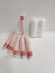 (6) Disposable Red Shot Glass Cups, 100Pk Disposable Lids