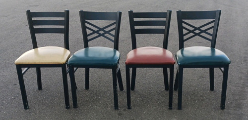 (4) Metal Chairs With Cushions