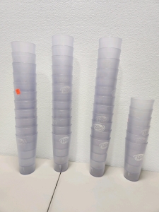 (42) Clear Dr. Pepper Plastic Cups