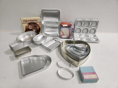 Large Lot Of Cake Pans