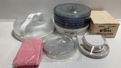 Kerr Jelly Glasses, Dehydrator, Food Travel Container, Food Scale, Tart Baking Tin, Microfiber Cloths