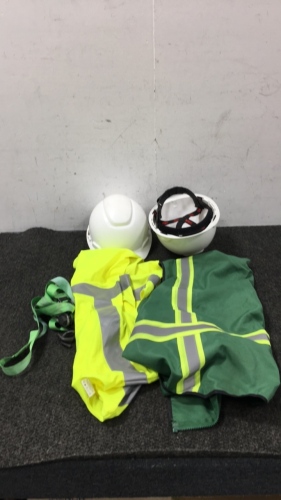 (2) Hard Hats and Reflective Vests