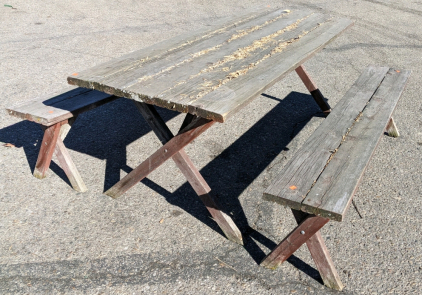 70' Wood Picnic Table w/Benches