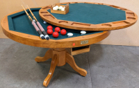 48" Poker/Bumper Pool Gaming Table w/Balls & Cues