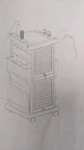 New Locking Mobile Salon Trolley