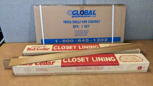 Red Cedar Closet Lining, New 18x36 Tan Cabinet Shelf