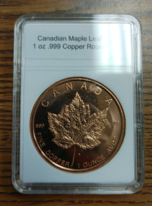 US Canadian Maple Leaf Copper Coin