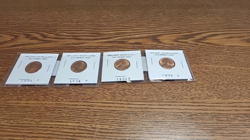 (4) Uncirculated Old Wheat Pennies