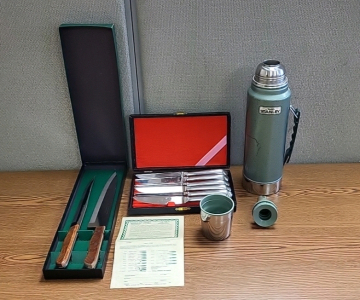 Maxam Steel Chefs Knives, Table Knif Set and Aladdin Stanley Thermos