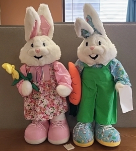 (2) Battery Operated Motion Sensor Bunnies