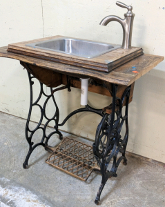 Vintage Treadle Sewing Table Converted to Vanity Sink