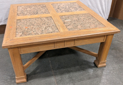 38x38 Granite Tile Top Coffee Table