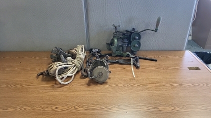 Metal Tie Down, Pulley System with Rope, (2) Spare Hooks, and More