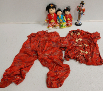 (4) Oriental Dolls, Oriental Toddler Outfit