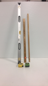 (1) Stanley Fat Max 48” Level (2) Stanley Tape Measures (2) Yard Sticks