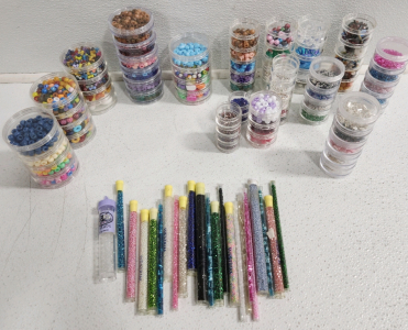 (39) Tubes/Containers Of Beads
