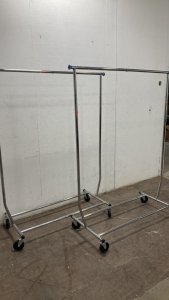 (2) Wheeled Extending Clothing Racks