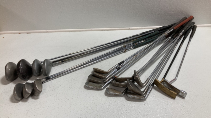 Golf Clubs: (10) Wedges, (2) Putters, (3) Irons, (4) Drivers