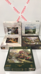 (5) Thomas Kinkade Puzzles