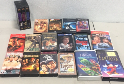 (19) VHS Movie Tapes Includes: Star Wars, Indiana Jones, and More