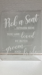 18”x14” Acrylic Wedding Sign